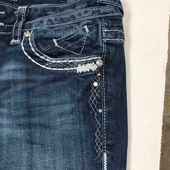 VIGOSS Dublin CAPRI Skimmer Jeans Women's Size 1/2 Embellished Denim Ankle Crop - Picture 8 of 15